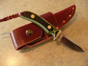 Small Hunter with Black and Green G-10 Handle